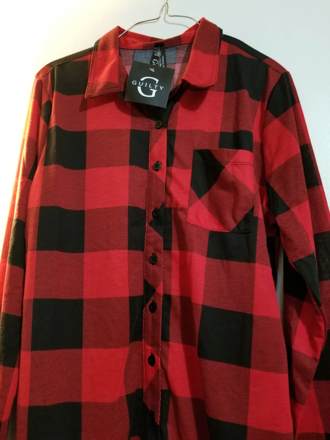 GUILTY Plaid Long Sleeve Shirt -  Size L - photo 4