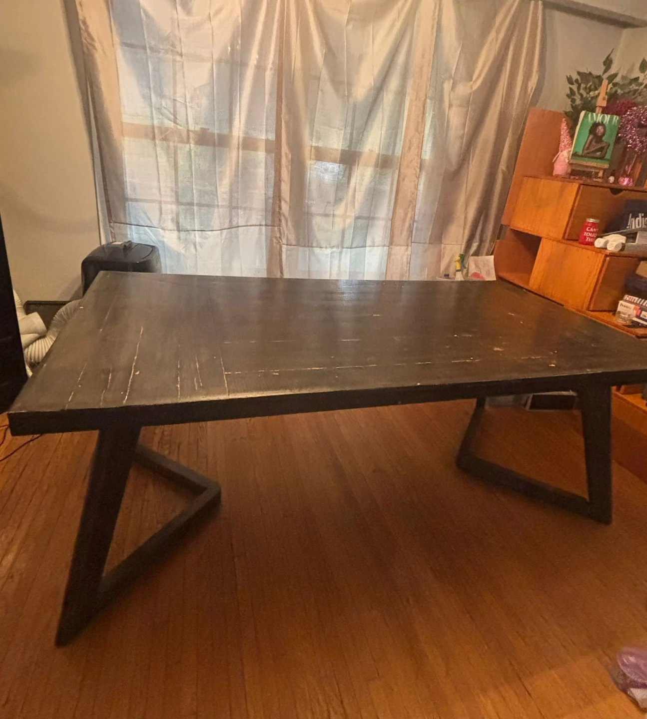 Dark Wood Barndoor Dining Table