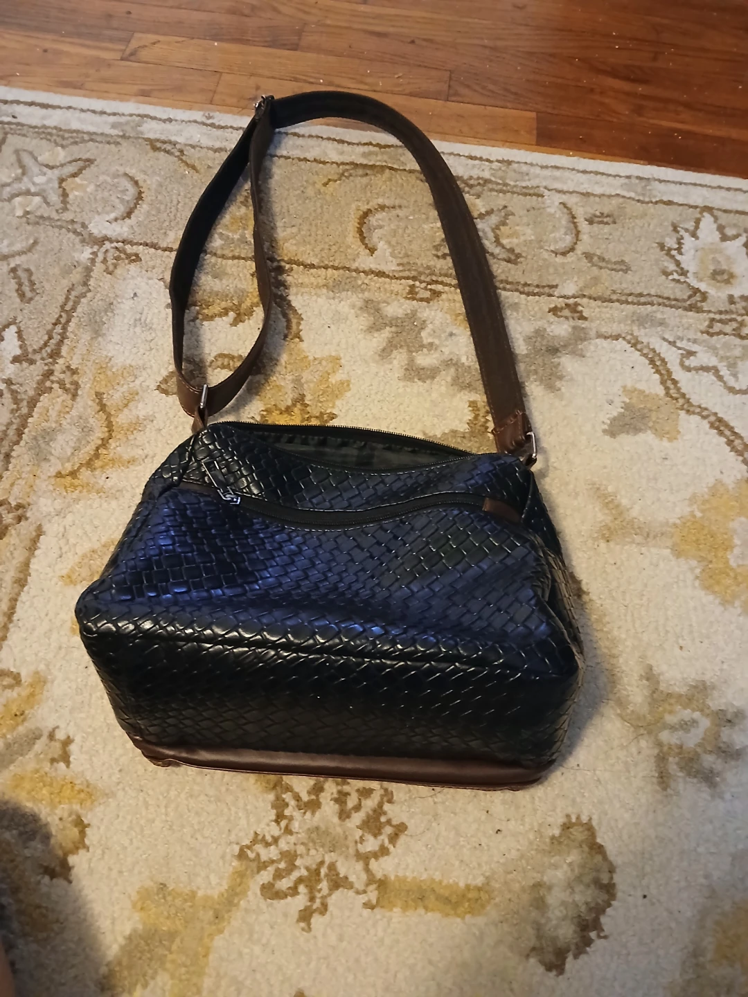 Black Woven Shoulder Bag - photo 4