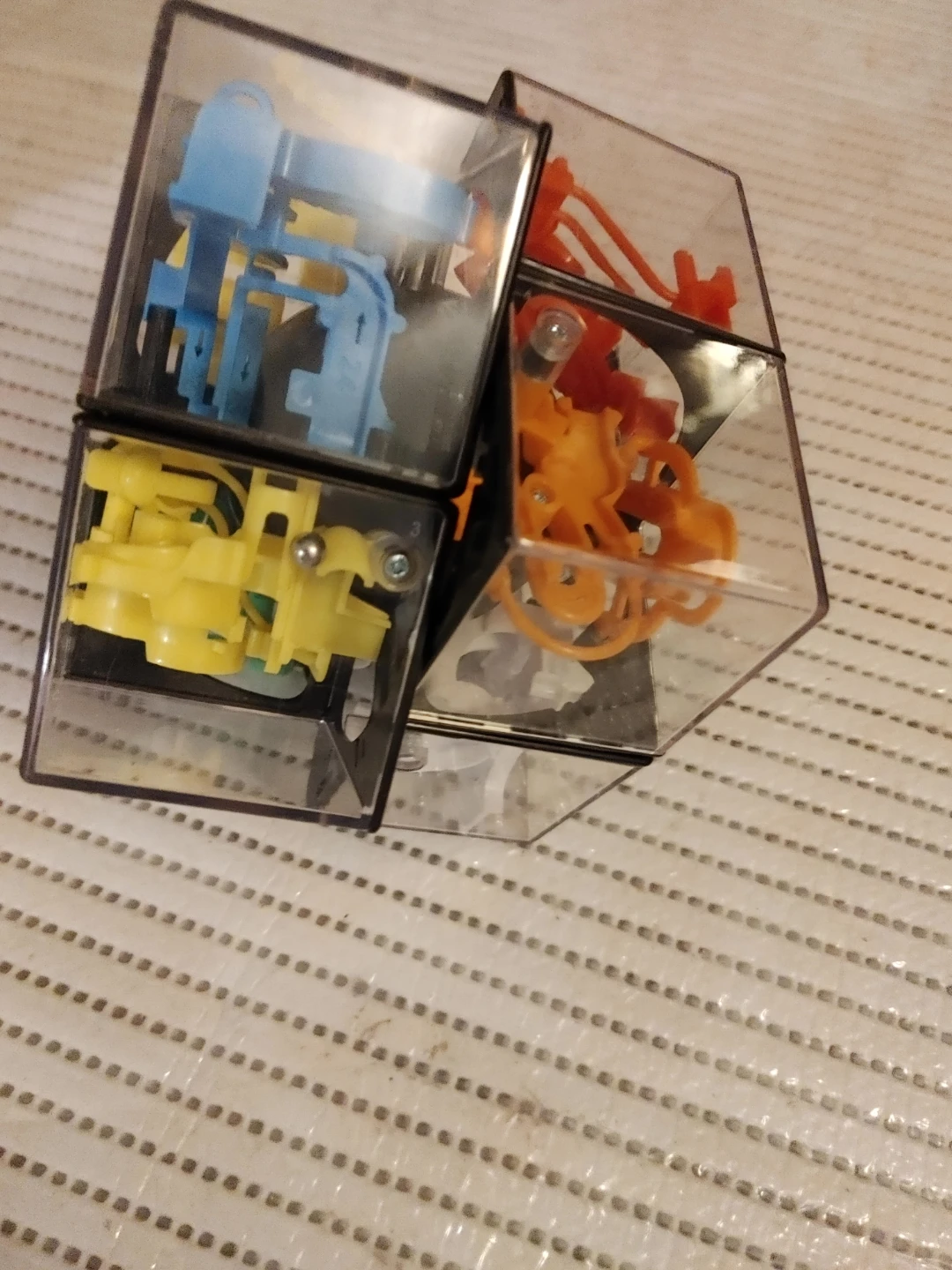 Clear Puzzle Cube with Colourful Mechanical Parts - photo 2