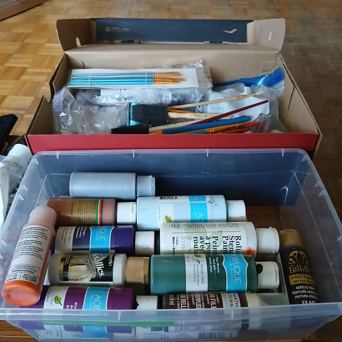 Assorted Acrylic Paints, Brushes, and Markers - photo 2