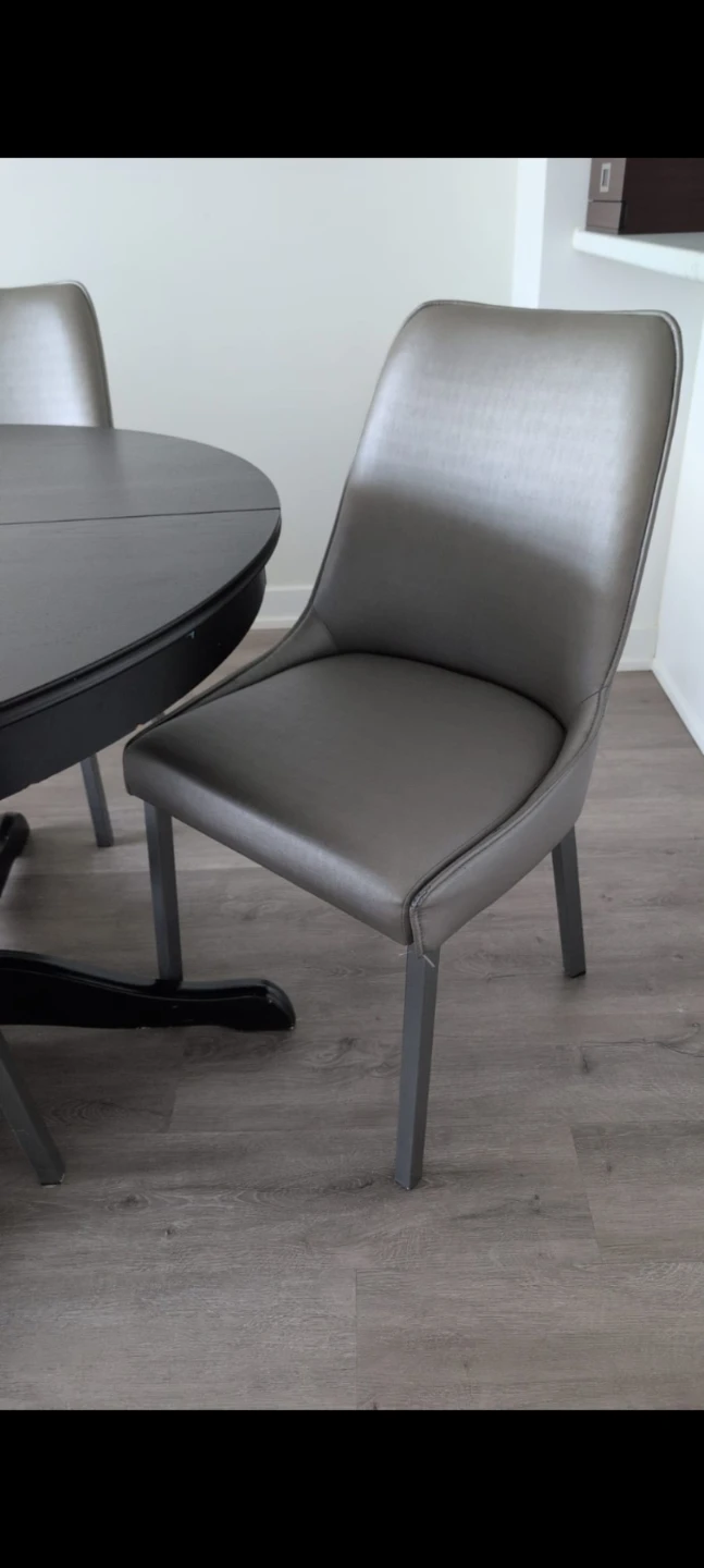 Grey Faux Leather Dining Chair