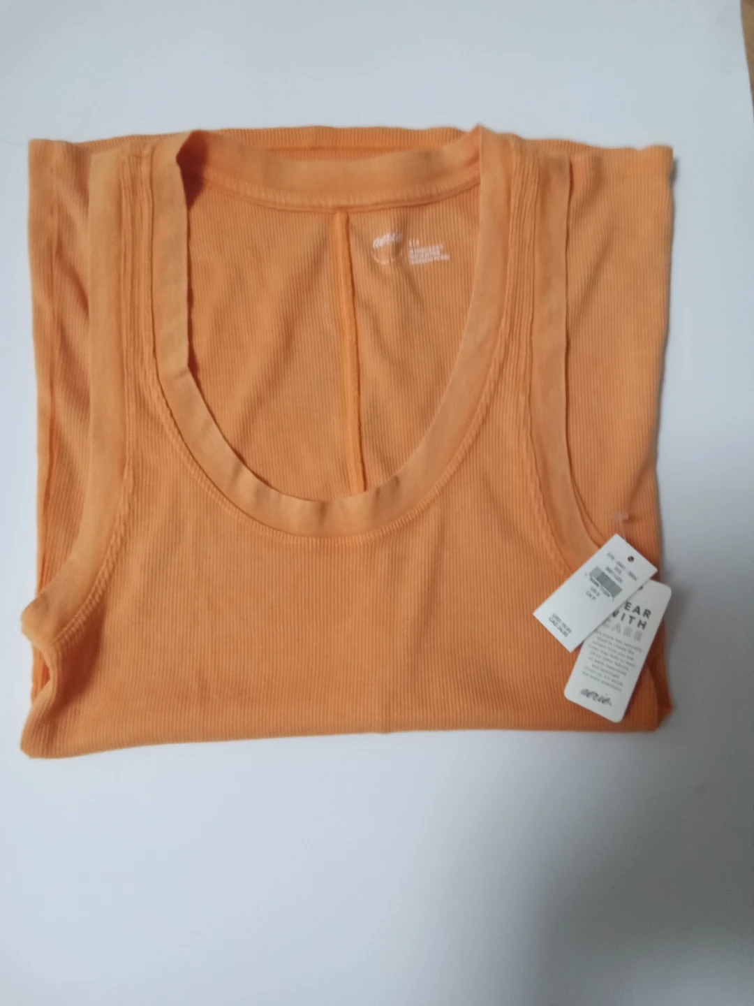 Aerie Ribbed Tank Top - Orange - Size S
