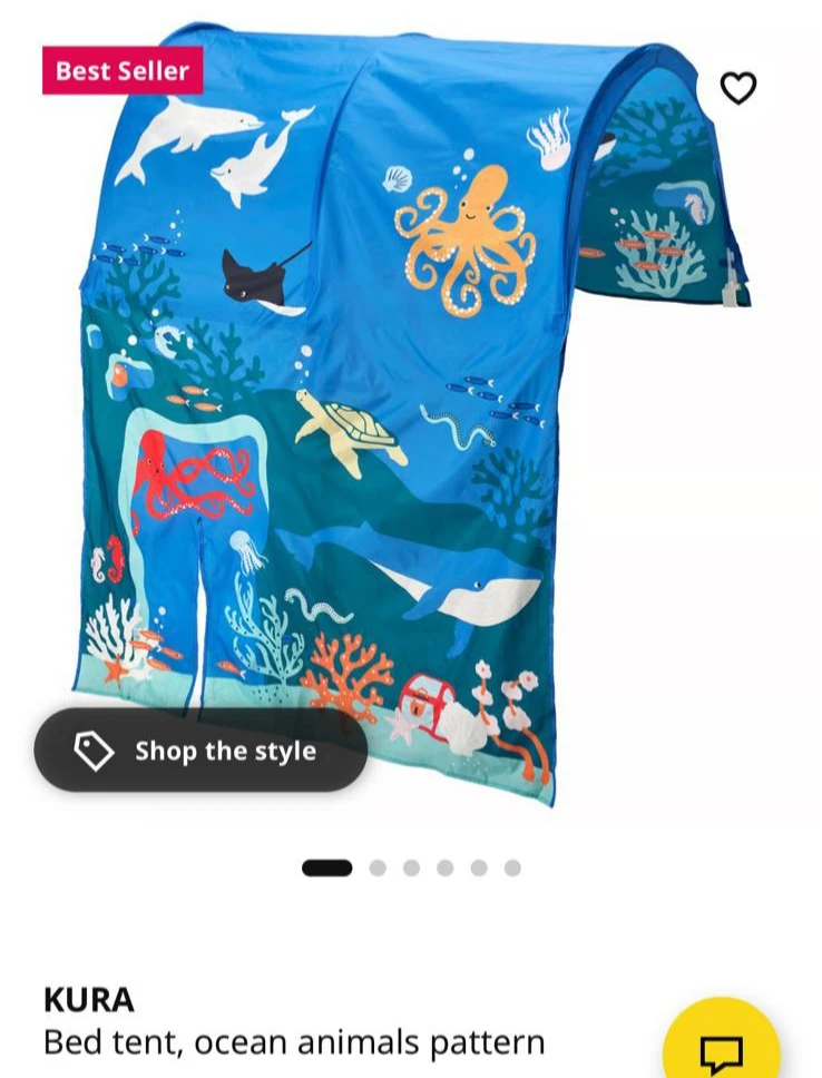 KURA Bed Tent - Dinosaur or Ocean Animals Pattern - photo 2