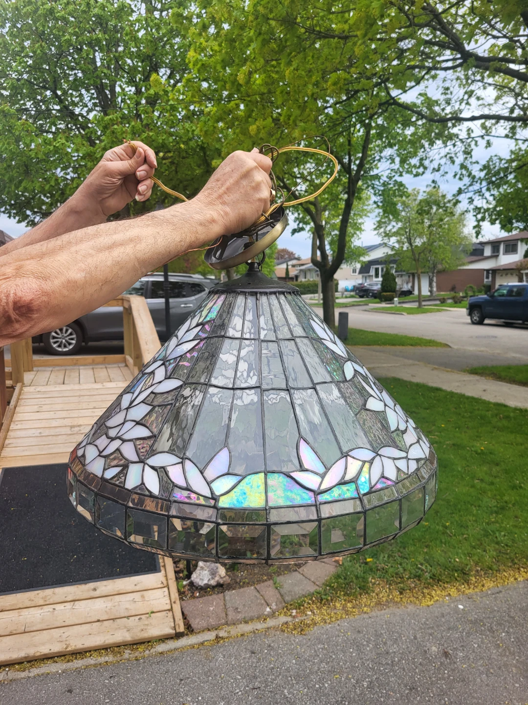 Stained Glass Pendant Light Fixture