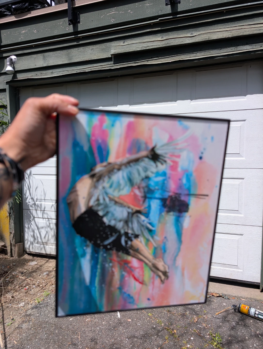 Framed Art Print -Flying Man by Lora Zombie signed - photo 4