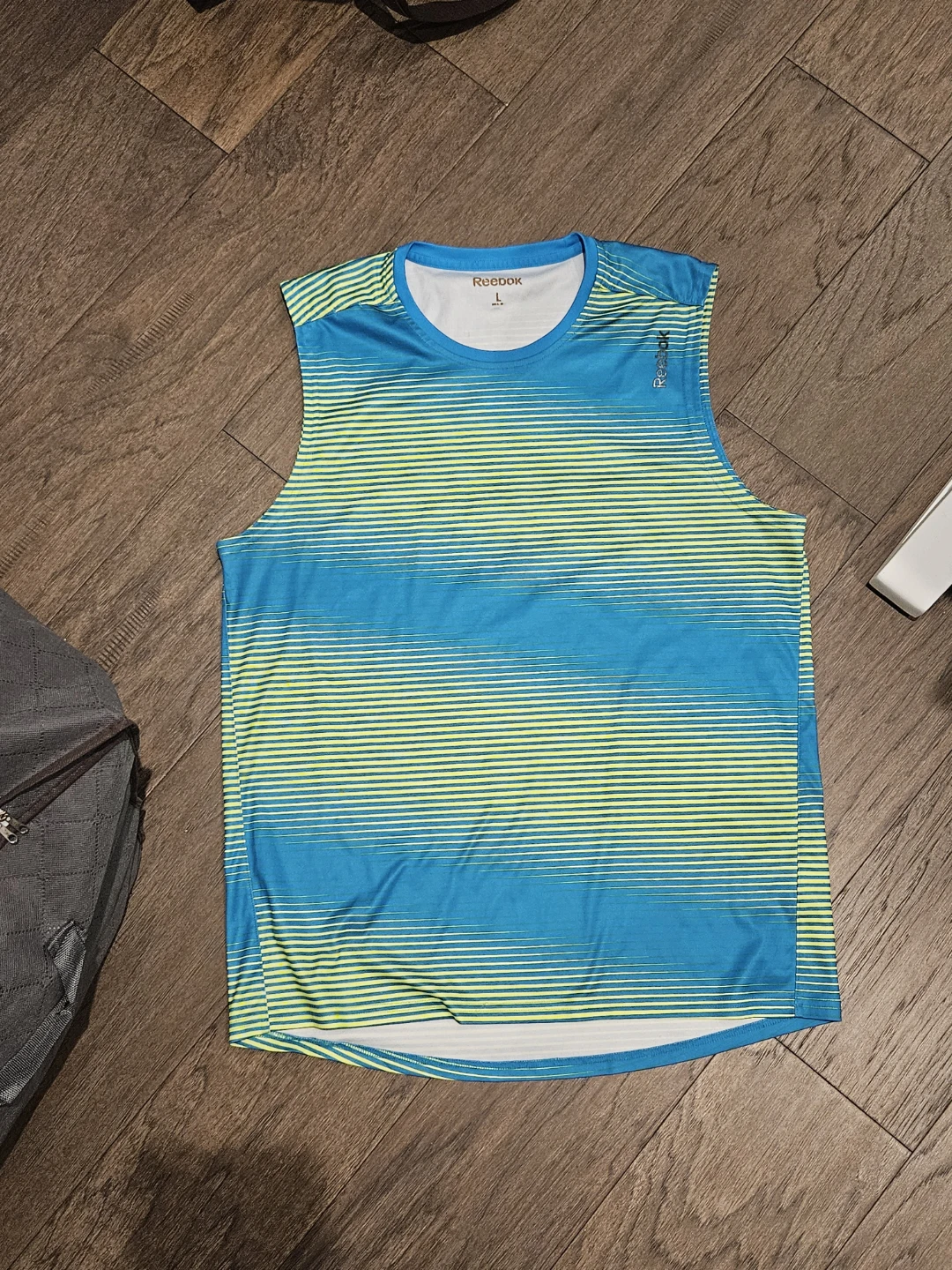 Reebok Men's Tank Top - Blue/Lime Green - Size L - photo 2