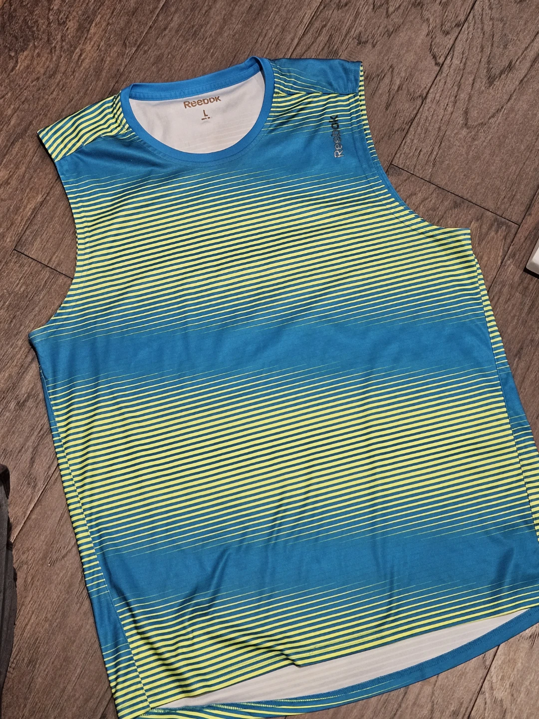 Reebok Men's Tank Top - Blue/Lime Green - Size L - photo 3