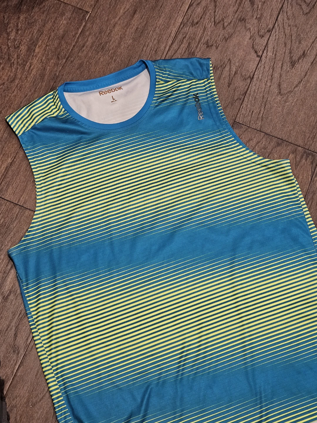 Reebok Men's Tank Top - Blue/Lime Green - Size L - photo 4