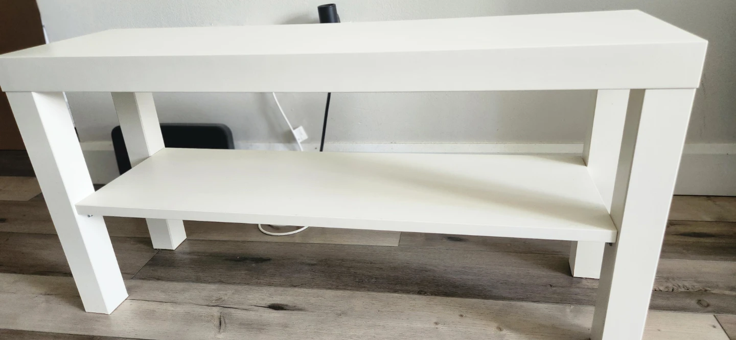 Ikea White 2-Shelf Side Table / TV Stand