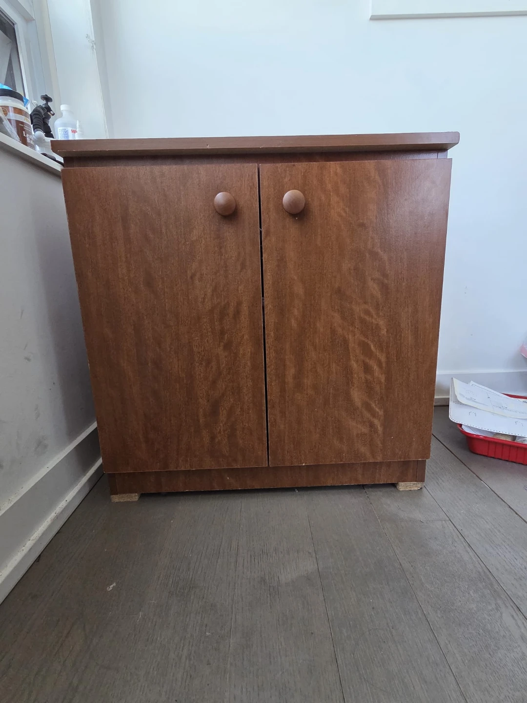 Brown Wooden Cabinet with Two Doors