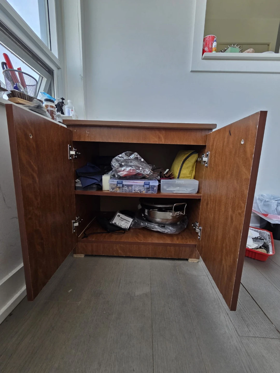 Brown Wooden Cabinet with Two Doors - photo 3