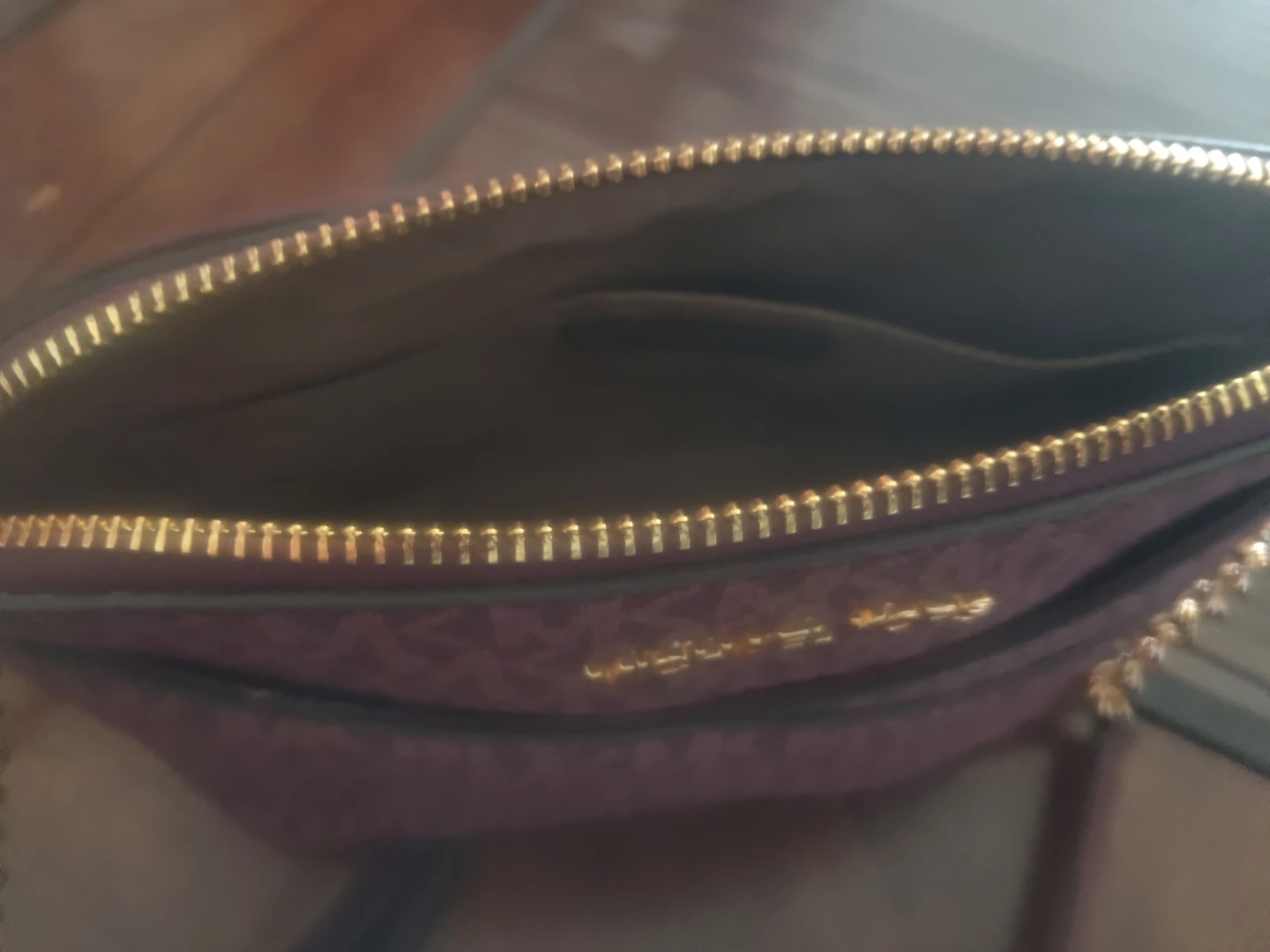 Michael Kors Burgundy Monogram Dome Crossbody Bag