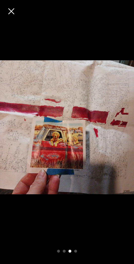 Paint By Numbers Kit - Golden Retrievers in Truck Scene - photo 3