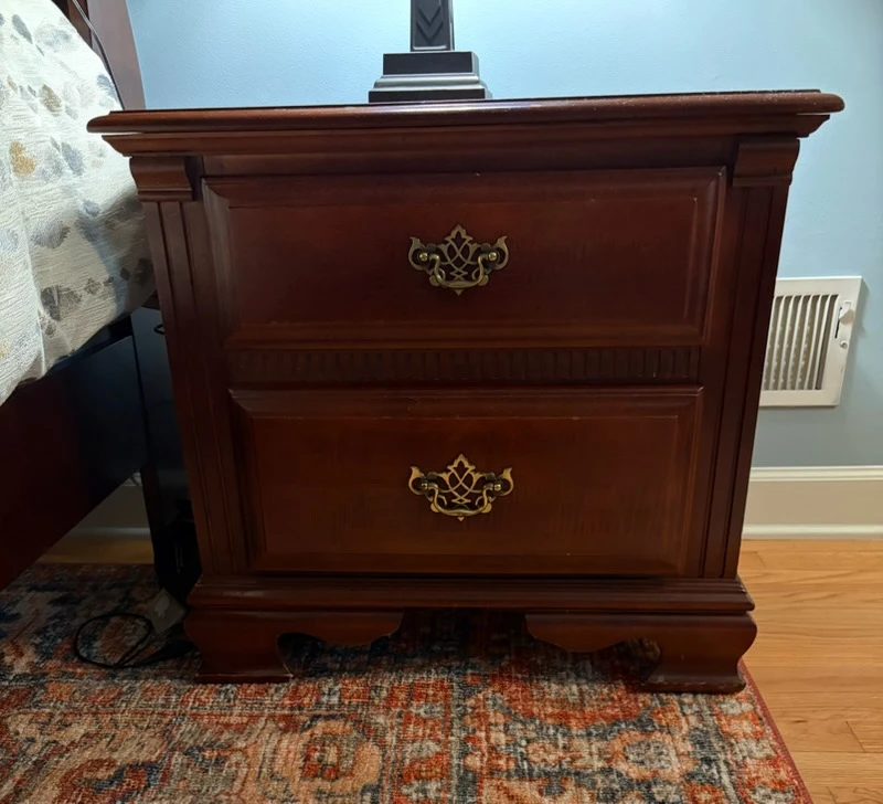Stanley Furniture Wooden Nightstand with 2 Drawers