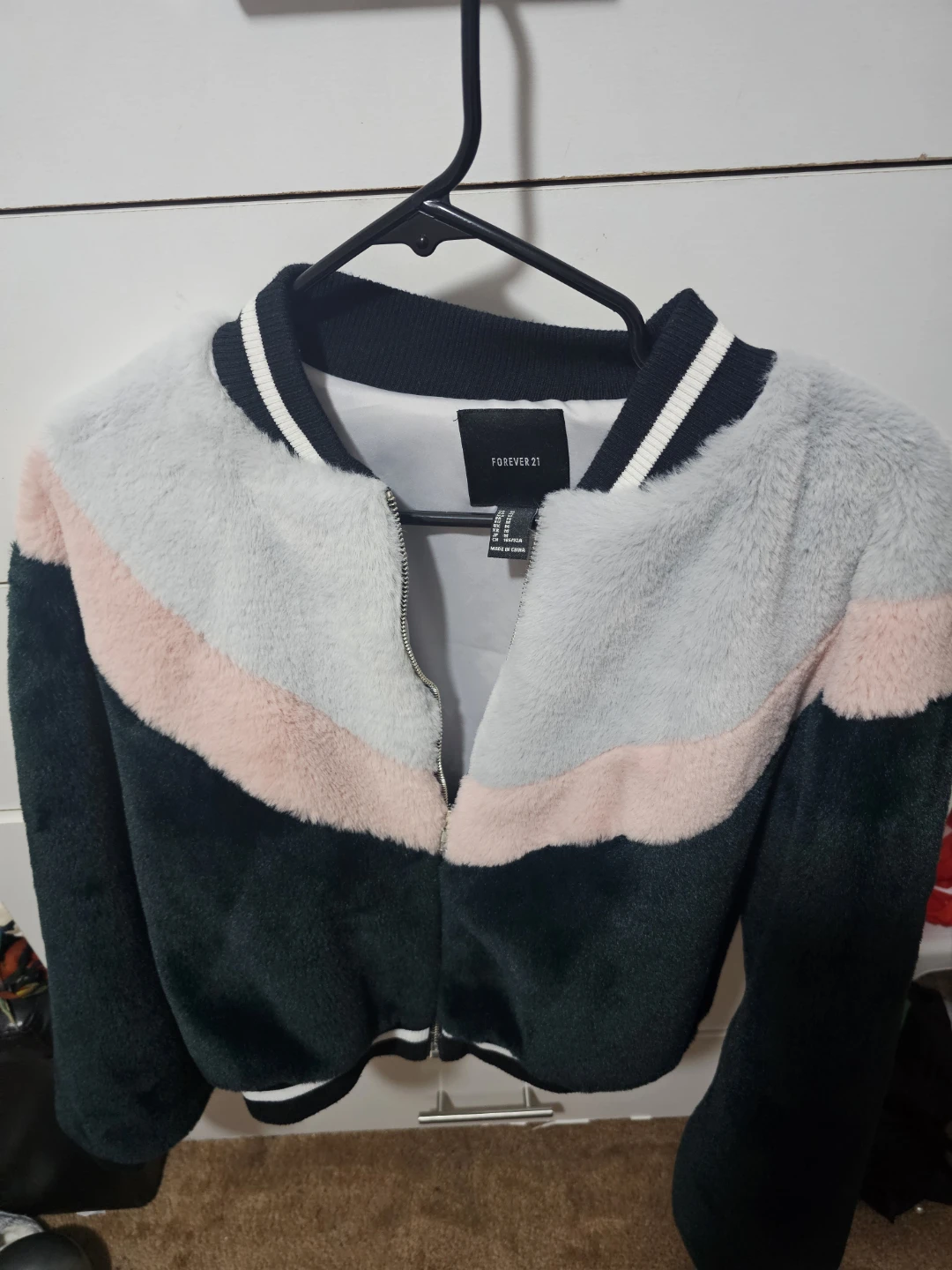 Forever 21 Faux Fur Bomber Jacket - Size M