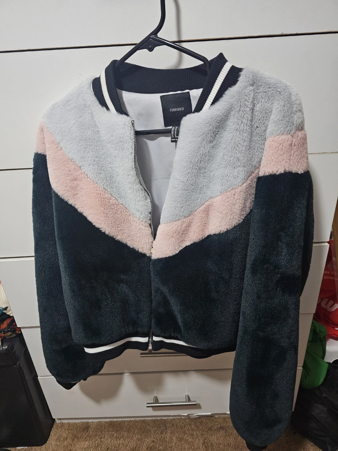 Forever 21 Faux Fur Bomber Jacket - Size M - photo 2