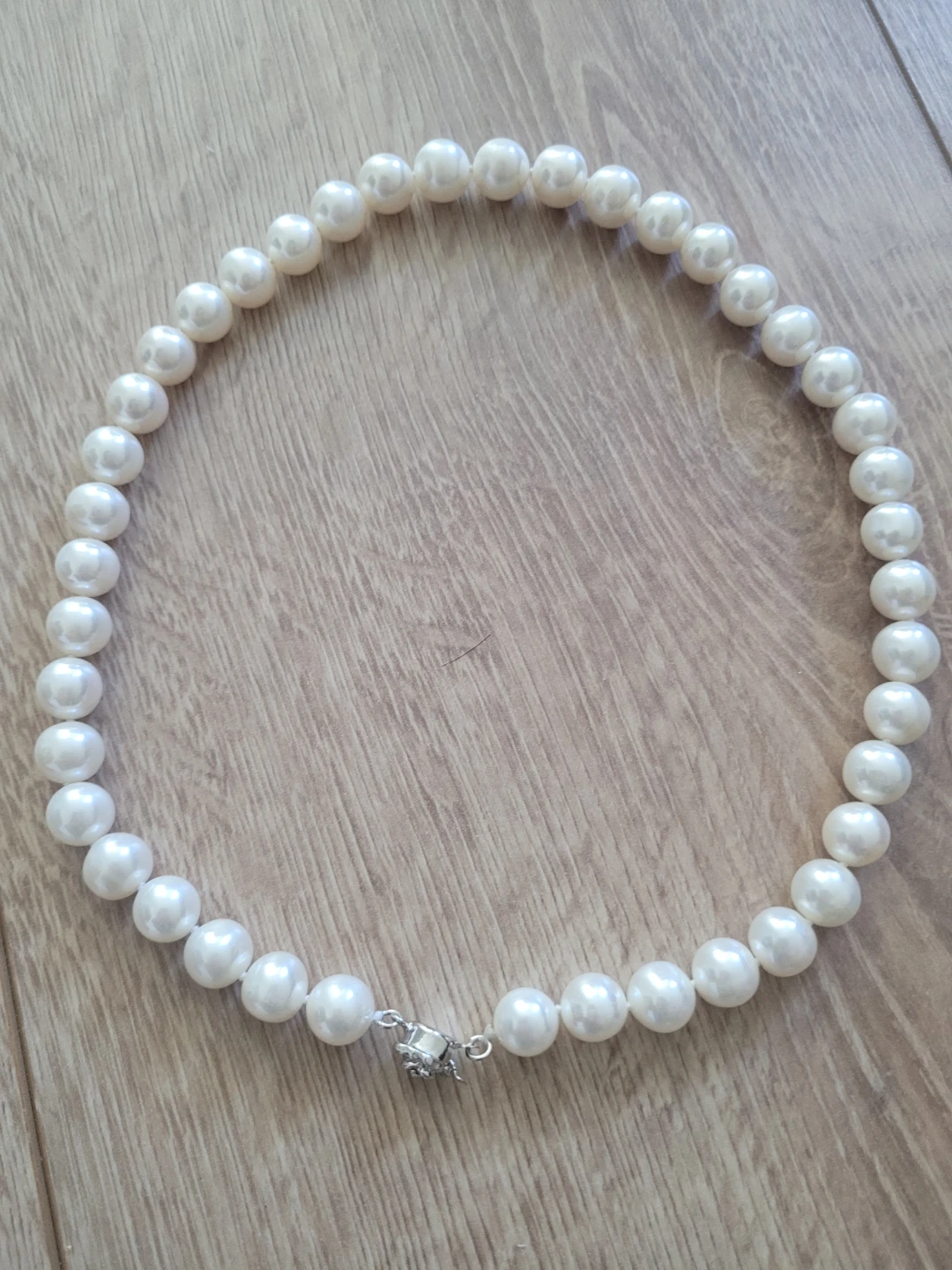 Pearl Necklace with Silver Clasp - photo 2