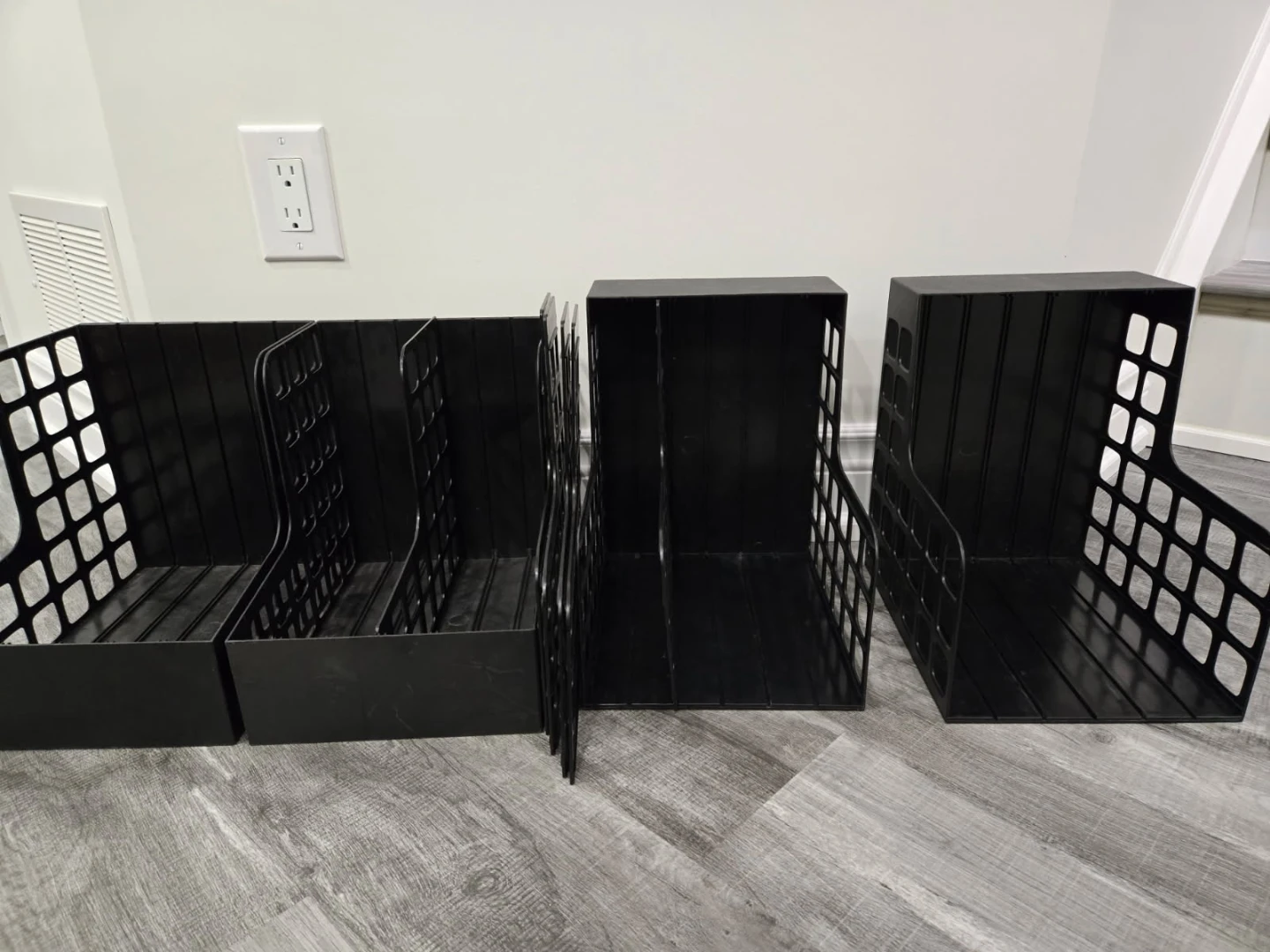 Black Office Organizers Set - Letter Tray, File Sorter, Magazine