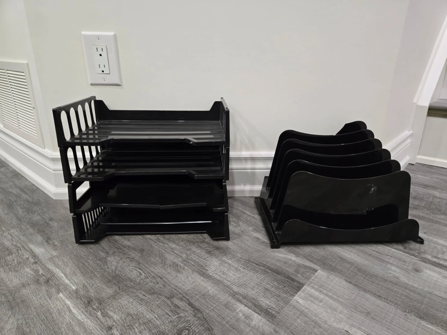 Black Office Organizers Set - Letter Tray, File Sorter, Magazine - photo 3