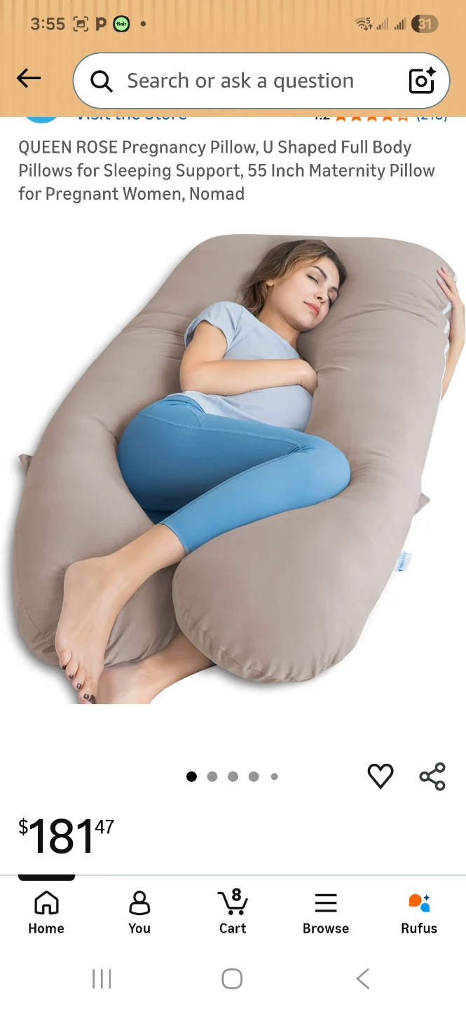 Queen Rose U Shaped Full Body Pregnancy Pillow - photo 3