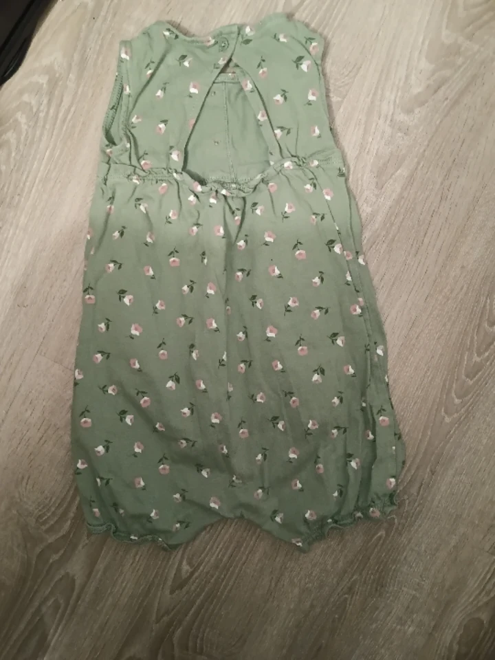 Carter's Baby Girls Green Floral Romper 24M - photo 2