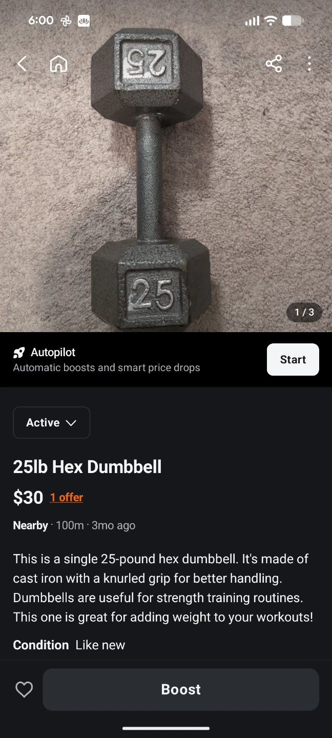 Pair of 15 lb Hex Dumbbells - photo 4