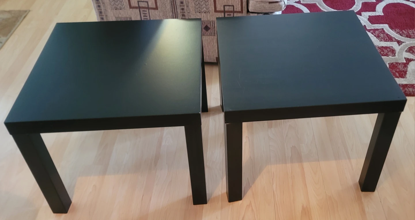Two black IKEA LACK side tables - photo 2