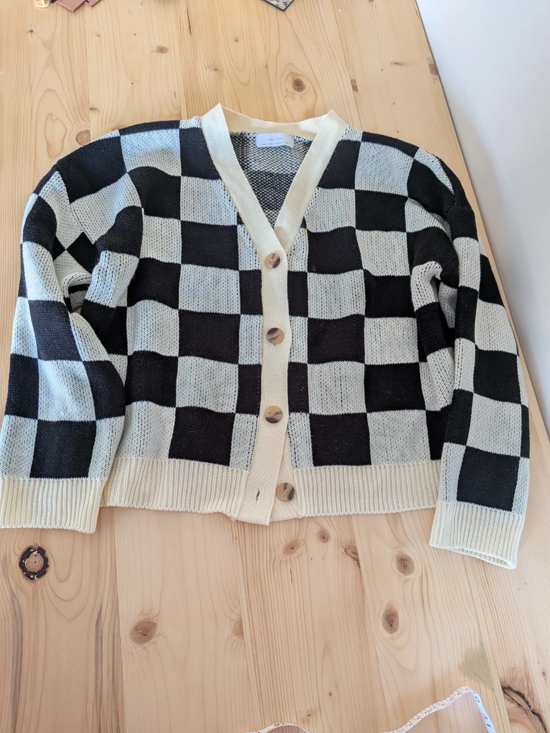 OAK + FORT Checkered Cardigan