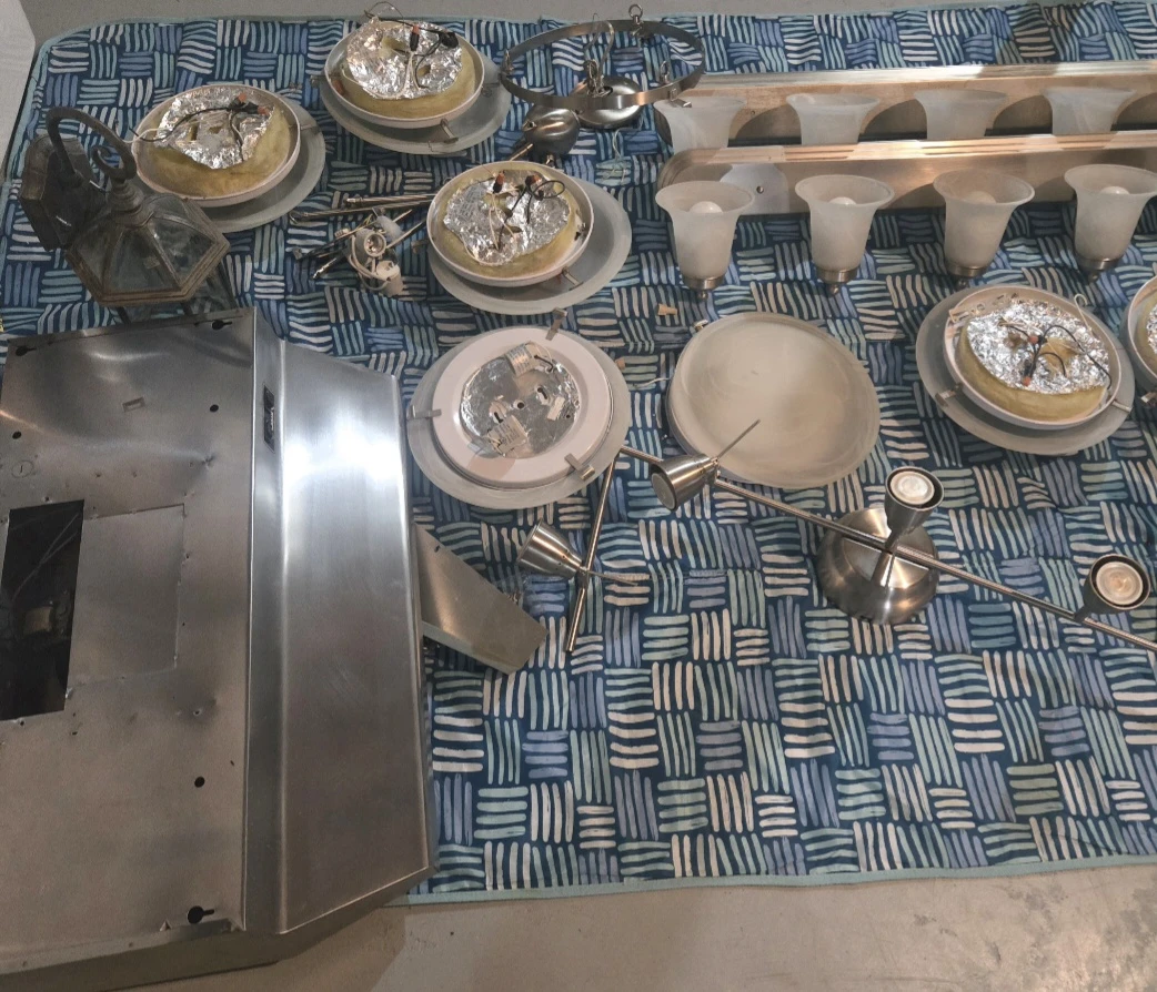 Assorted Lighting Fixtures and Metal Vent Hood - photo 2