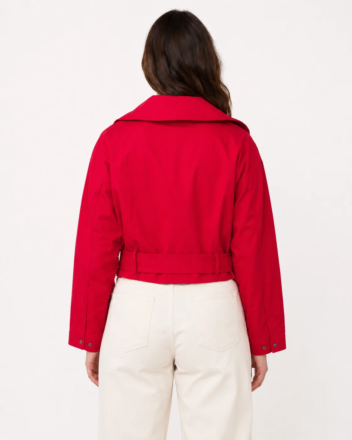 Zara Red Cropped Jacket with Belt - photo 3