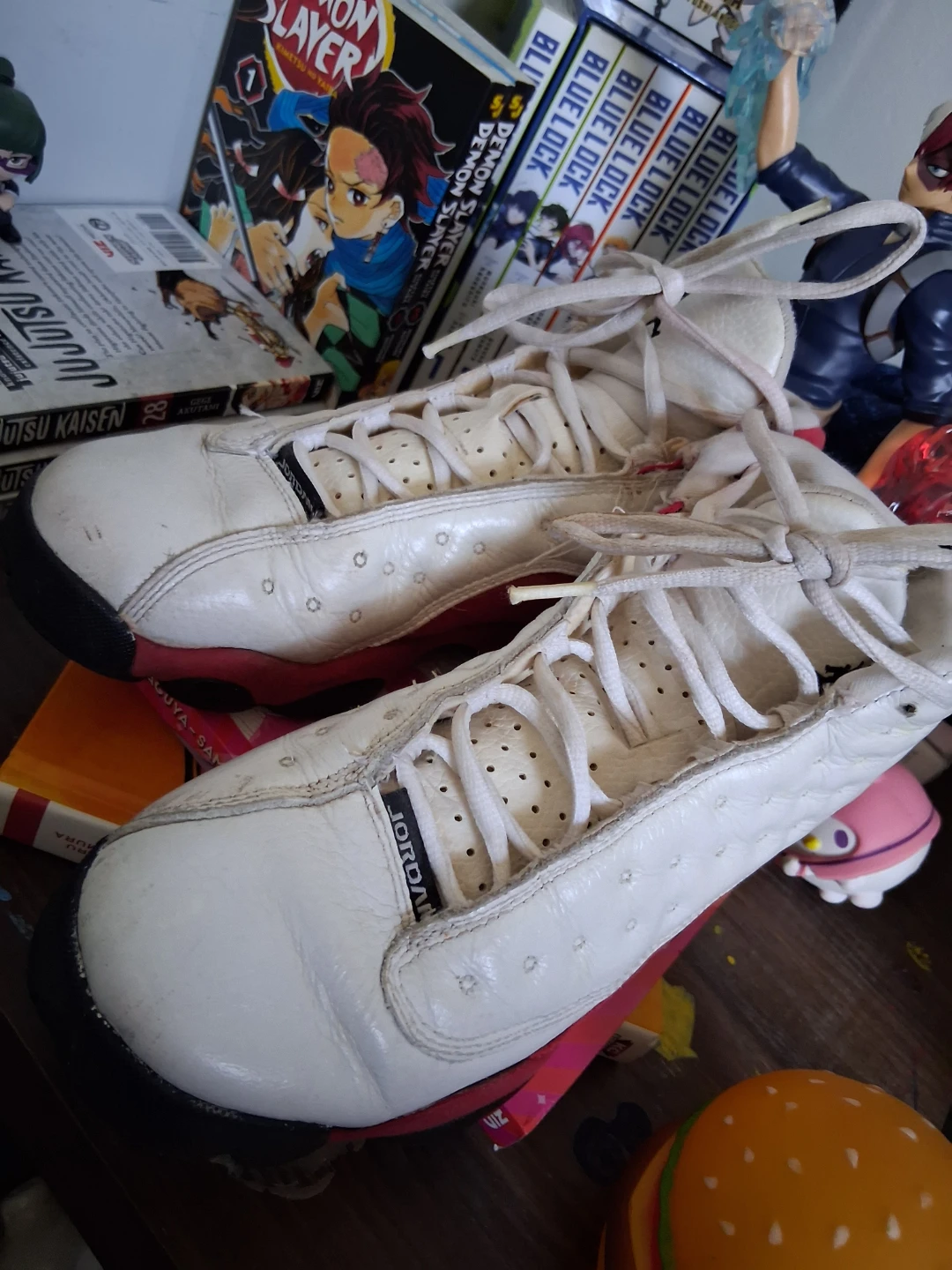 Jordan 13 White Red Basketball Shoes