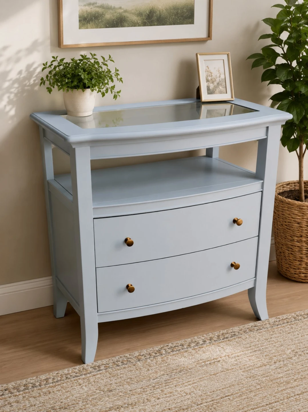 Stanley Furniture Side Table with Glass Top