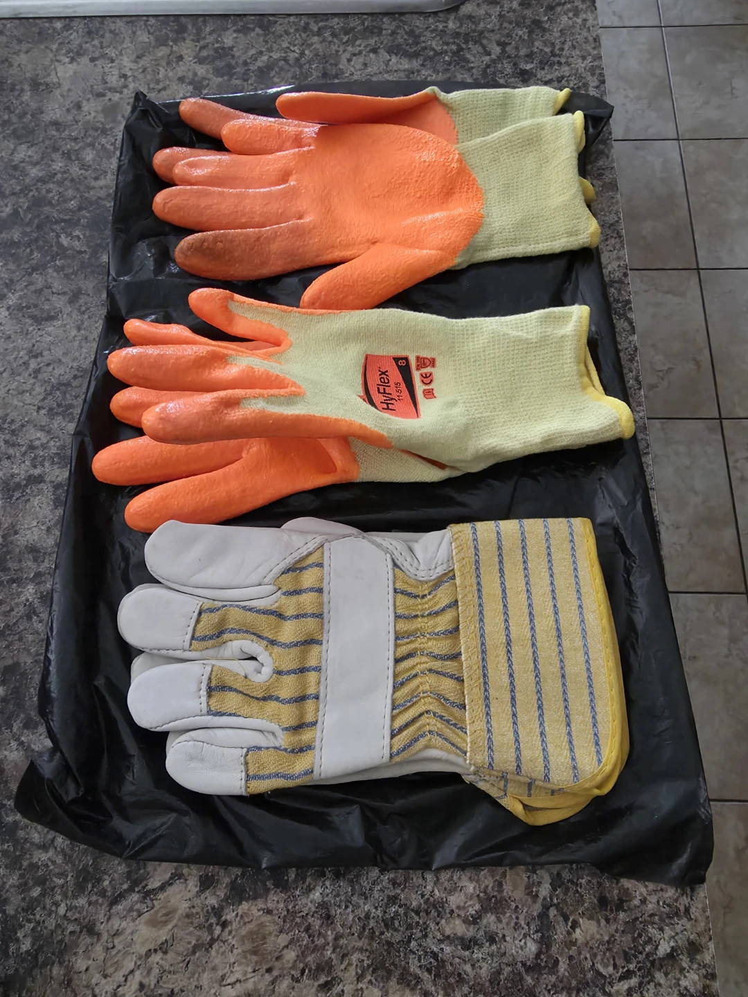 HyFlex Work Gloves and Leather Work Gloves
