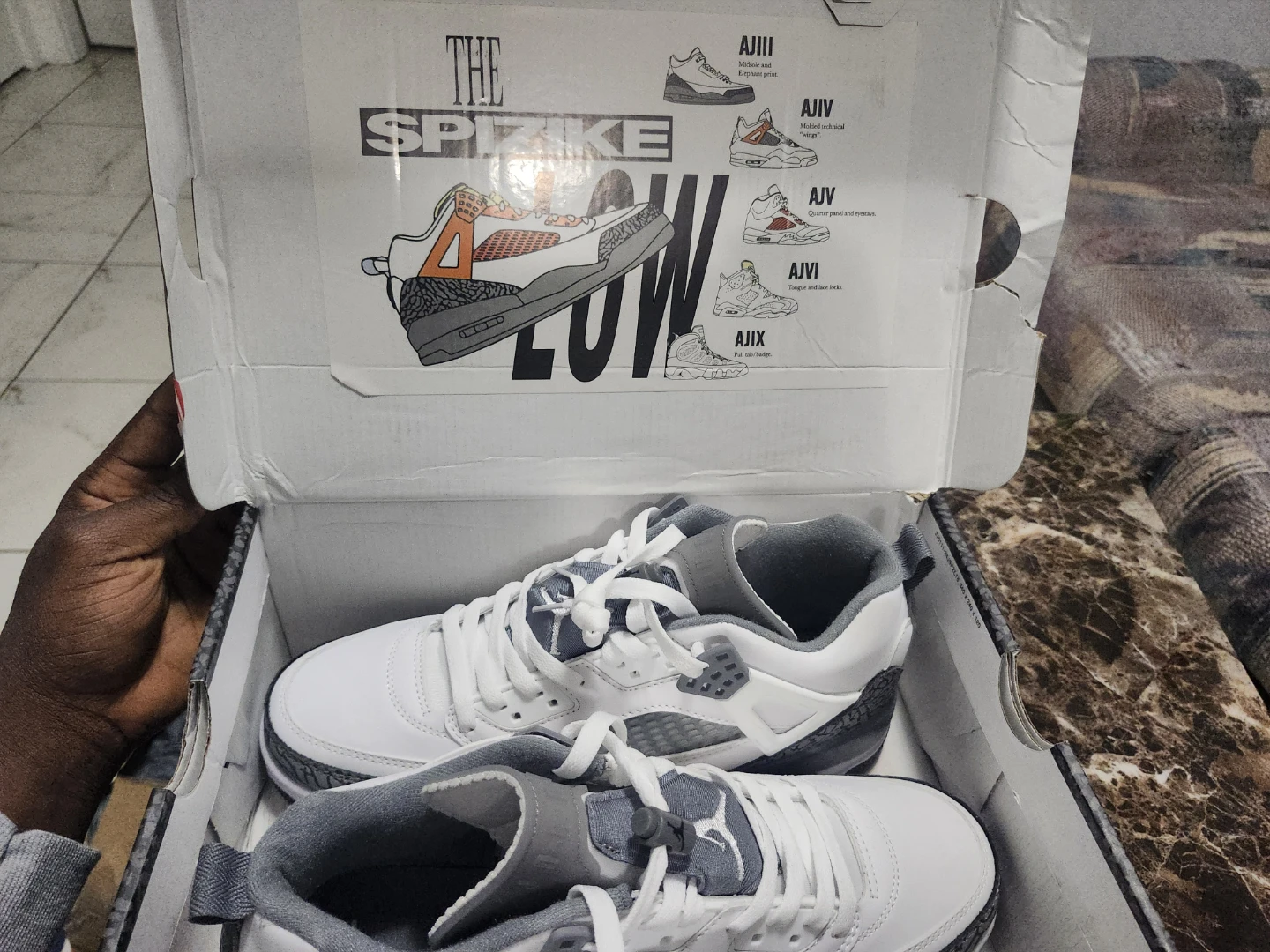 Jordan Spizike Low White Grey Men's Shoes