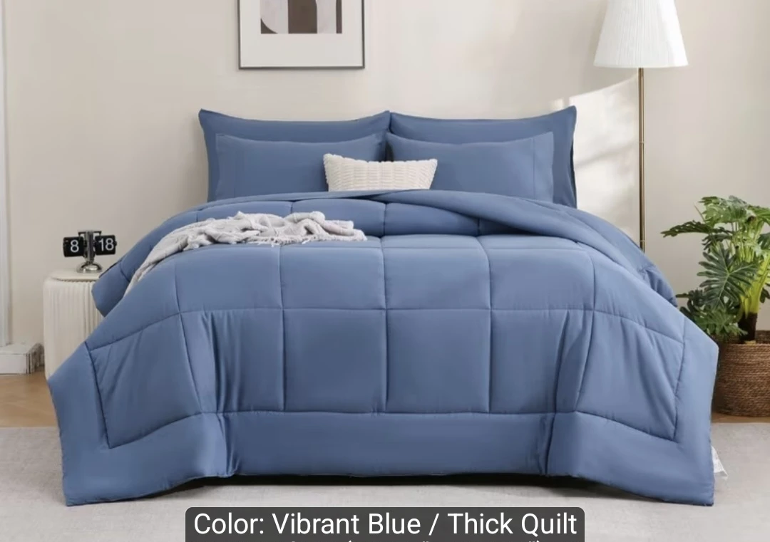 Vibrant Blue Thick Quilt Comforter