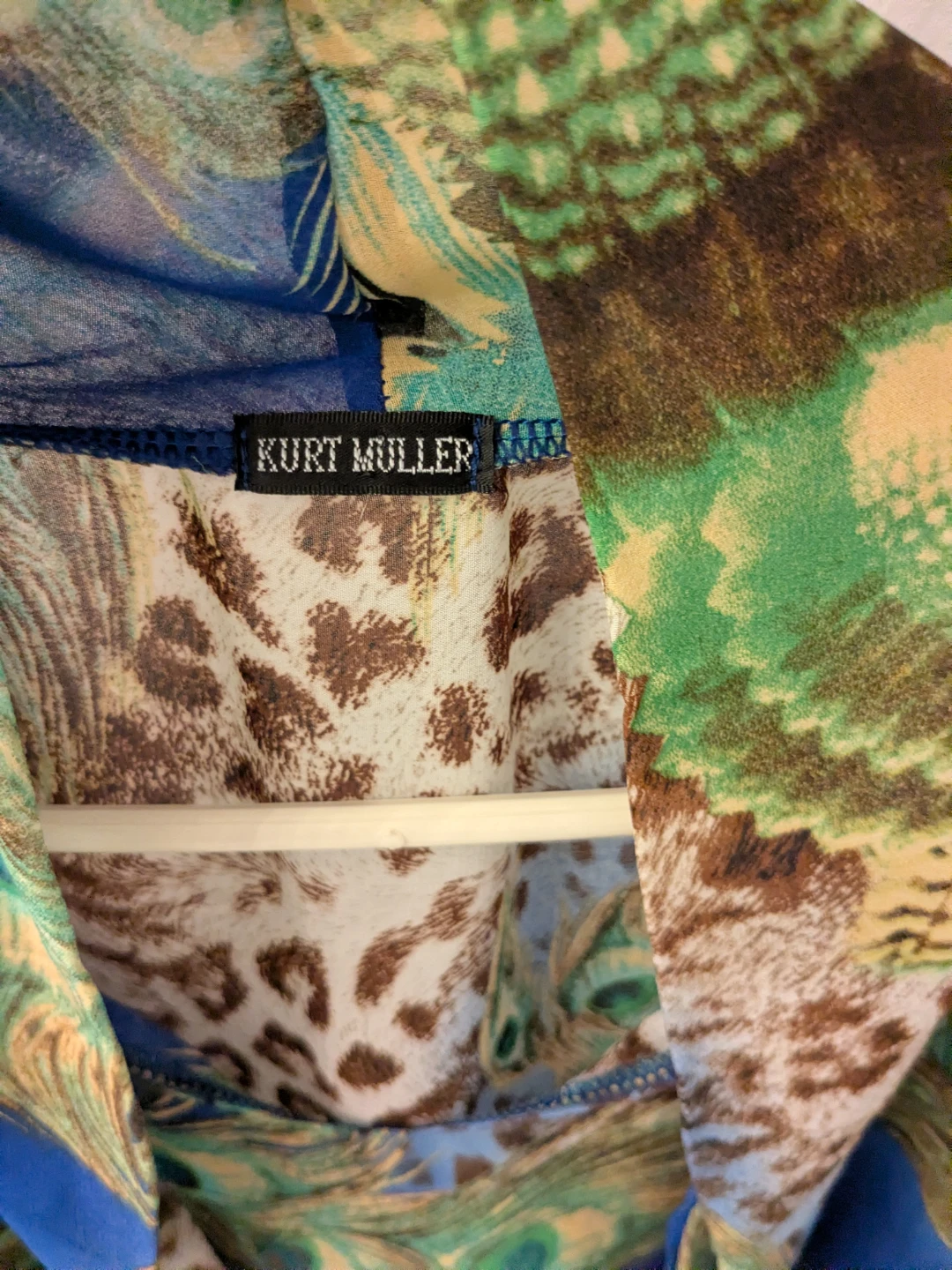 Kurt Muller Peacock Print Sheer Blouse - photo 2