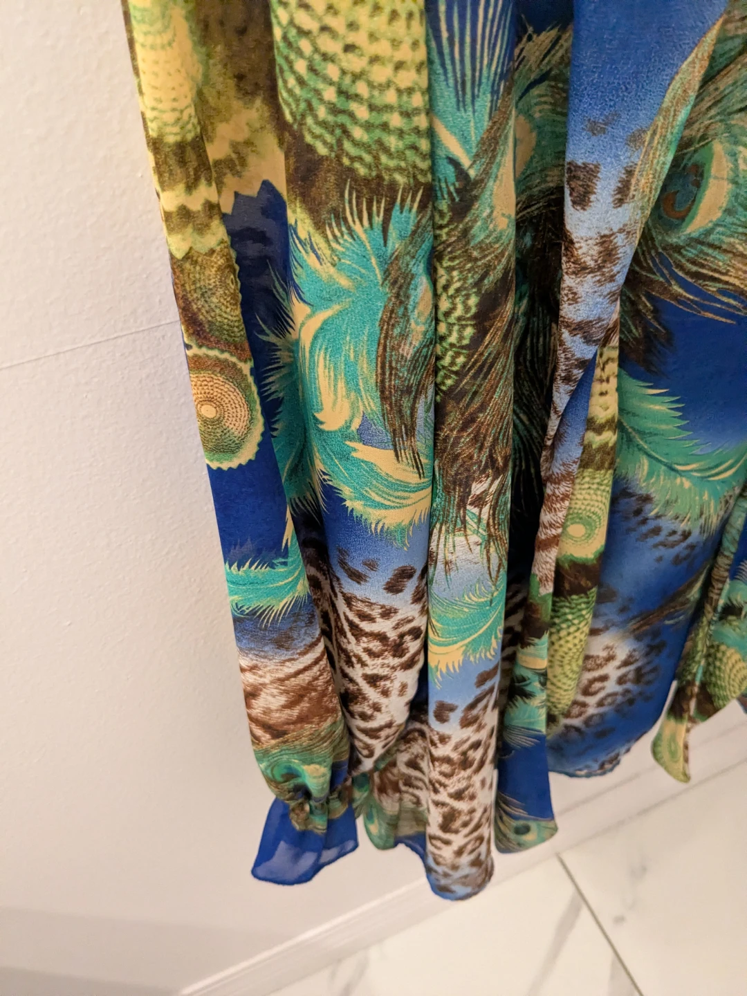 Kurt Muller Peacock Print Sheer Blouse - photo 4
