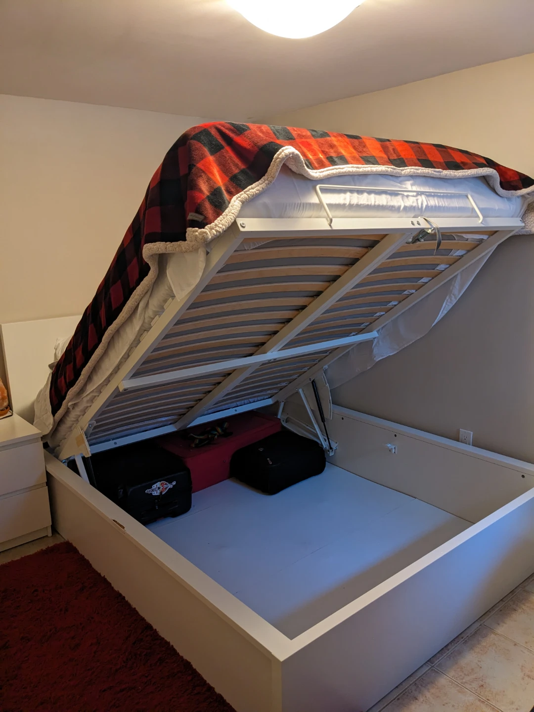 Ikea Malm Queen pull up Storage Bed white - photo 2