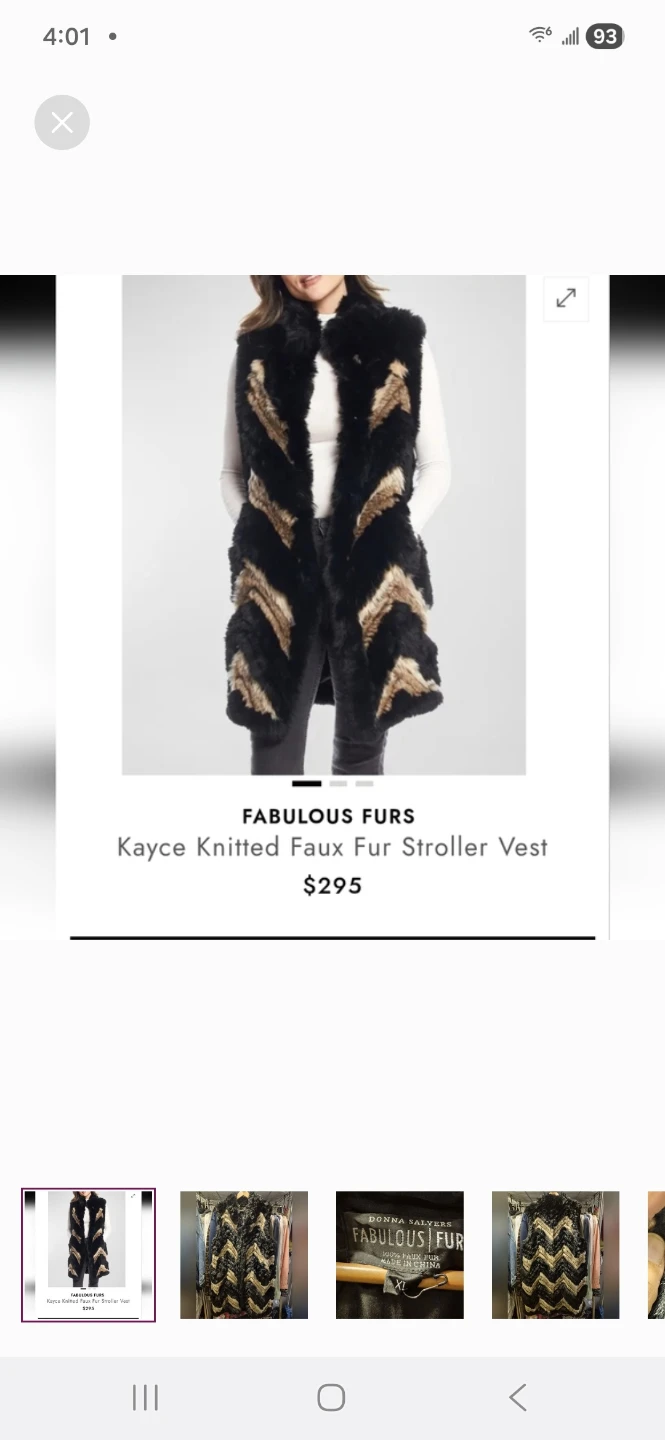Fabulous Furs Kayce Knitted Faux Fur Stroller Vest