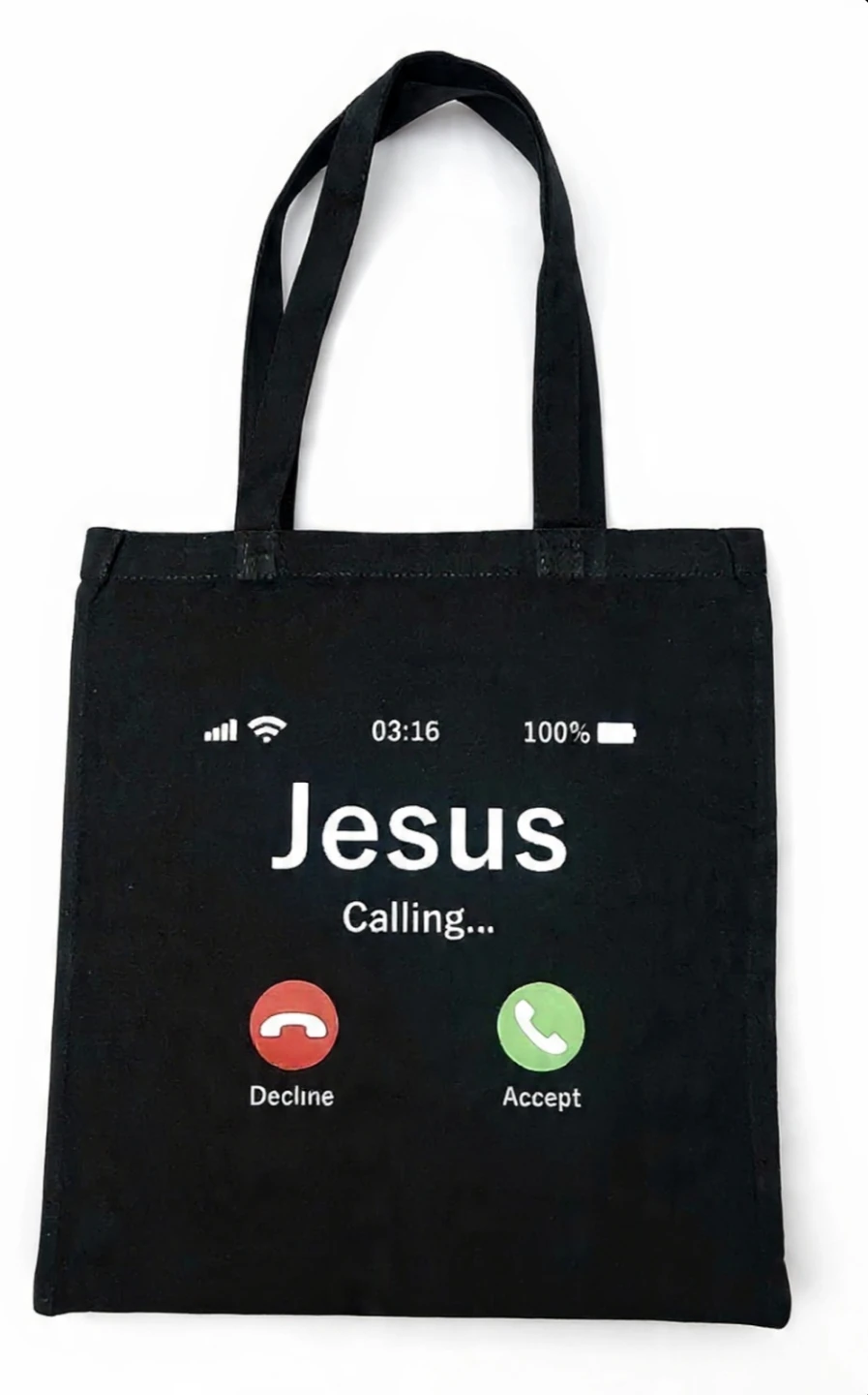 Personilized black canvas Totes Bags with Christian Graphics - photo 3