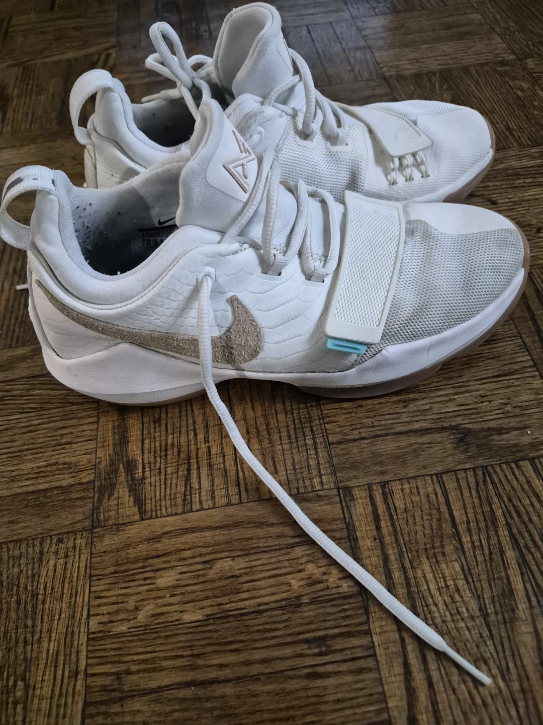 Nike PG 1 White Basketball Shoes size 7 - photo 3