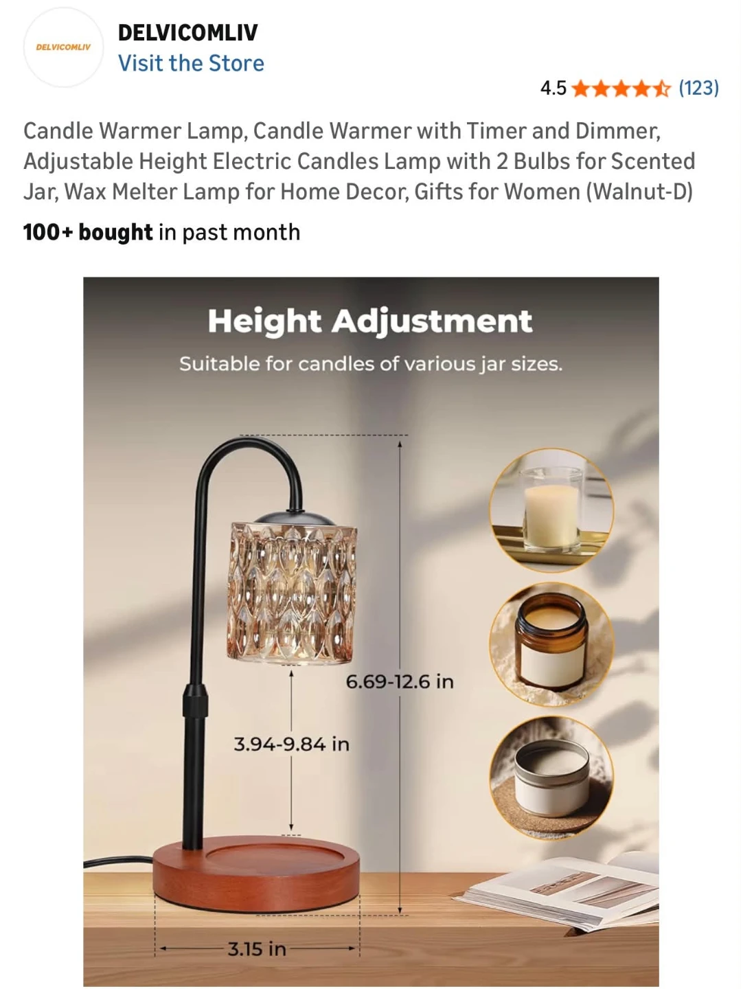 Candle Warmer Lamp with Timer & Dimmer - photo 4