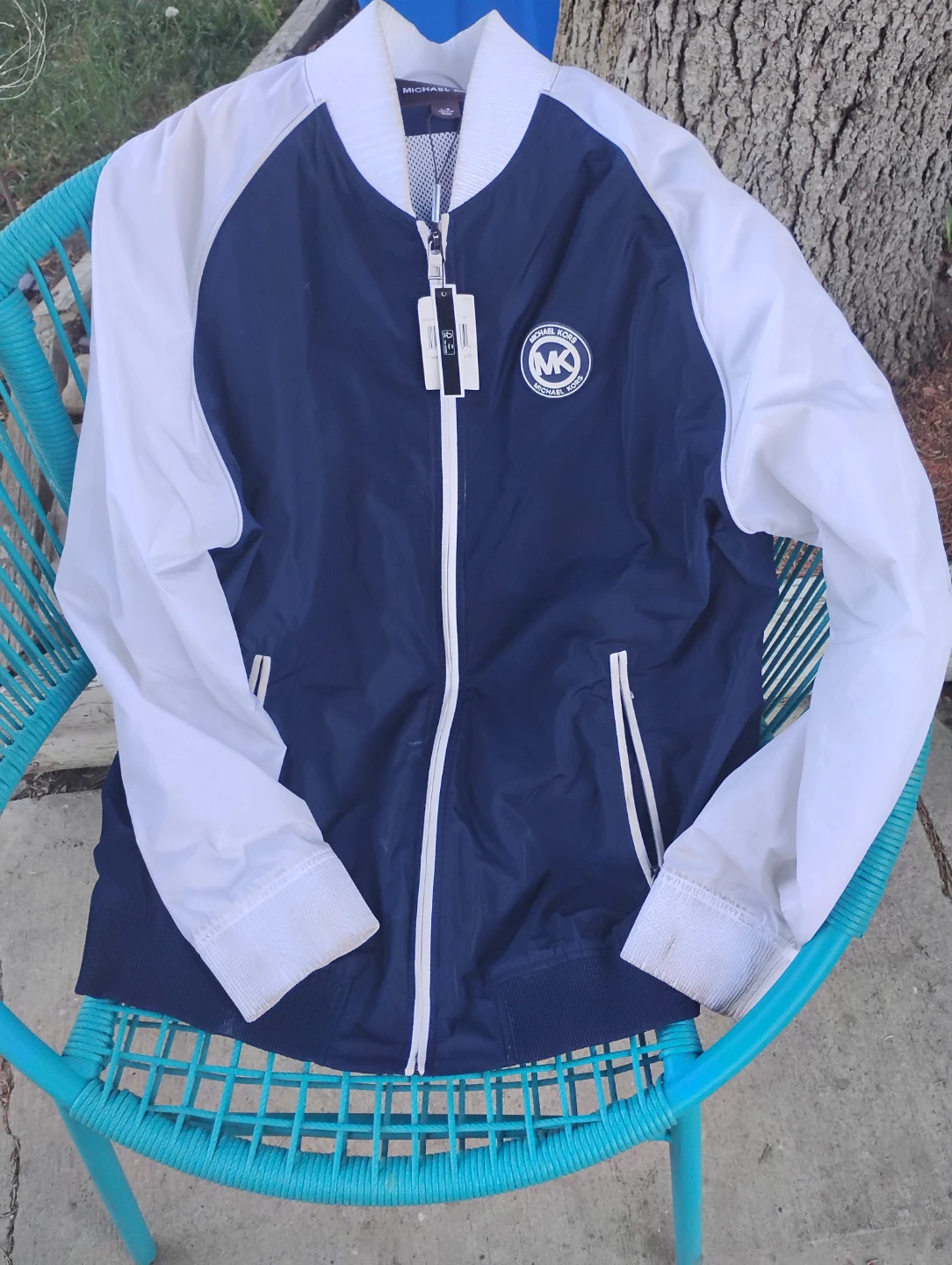 Michael Kors Windbreaker Jacket Navy/White L/G