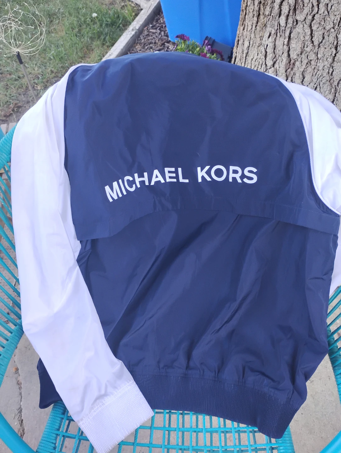 Michael Kors Windbreaker Jacket Navy/White L/G - photo 3