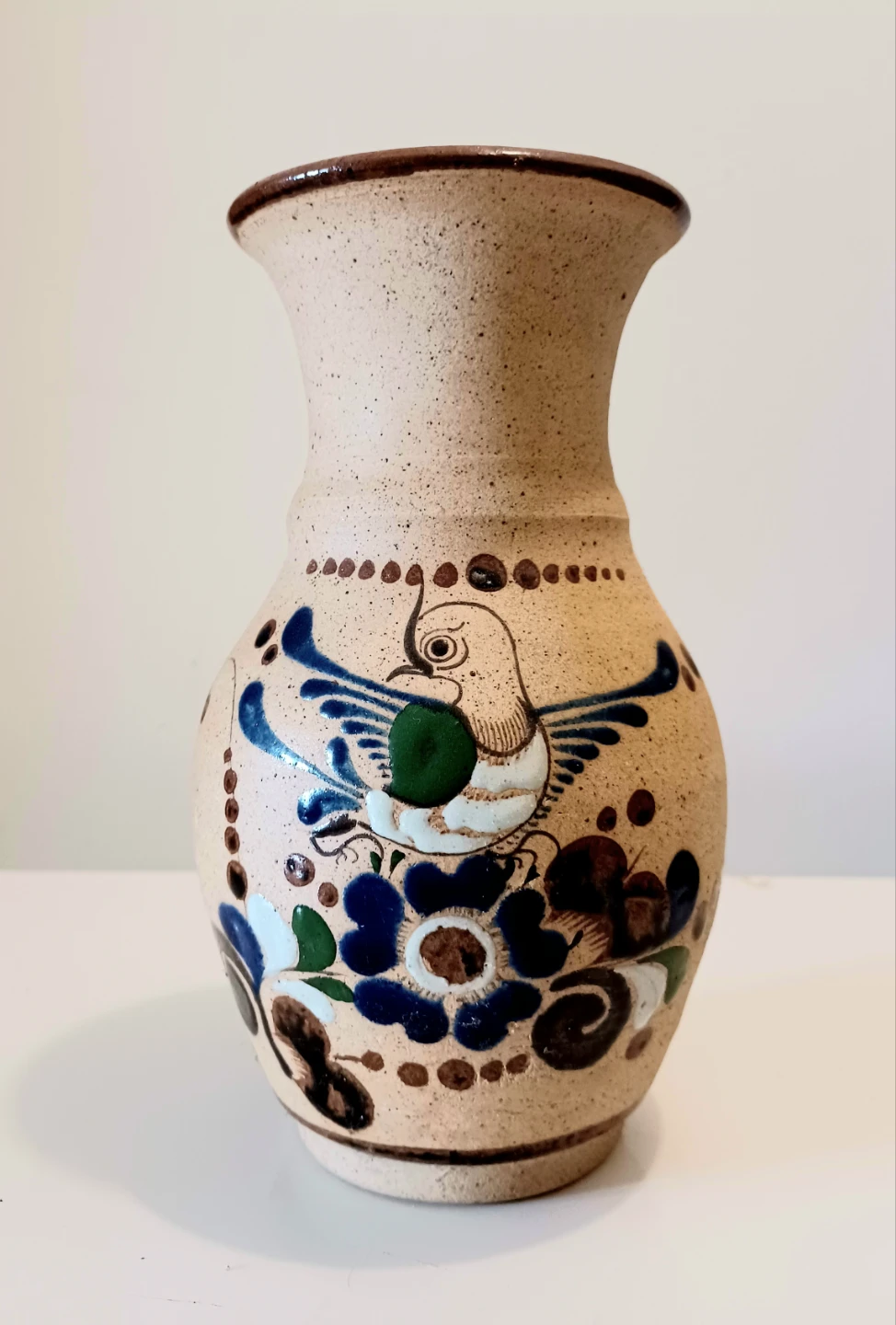 Vtg Mexican Stoneware Vase