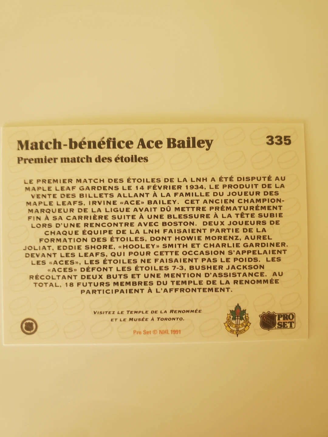 Pro set Ace Bailey Benefit Game 1934 Photo - photo 2