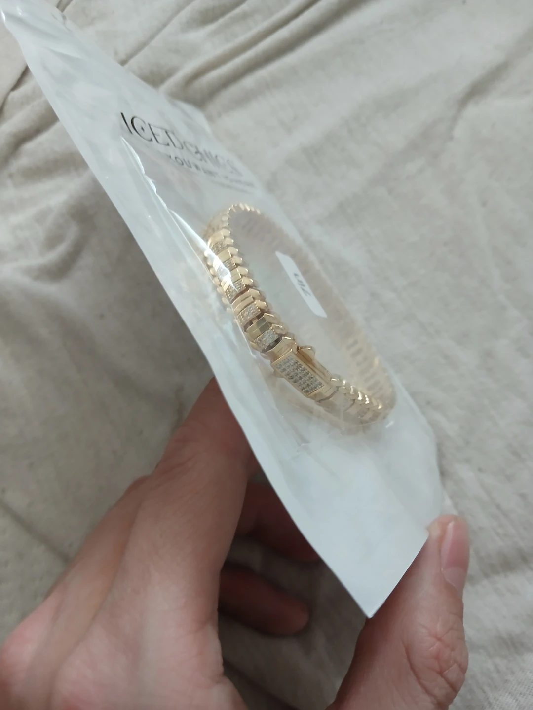18K Gold Plated & Synthetic Cubic Zirconia Hip Hop Bracelet - photo 2