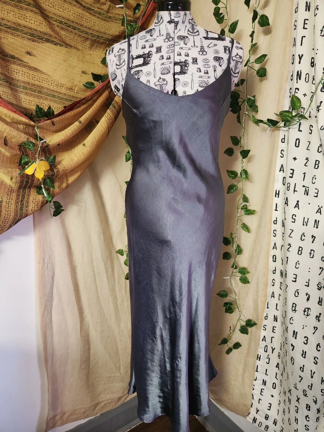 Grey Satin Slip Dress - photo 2
