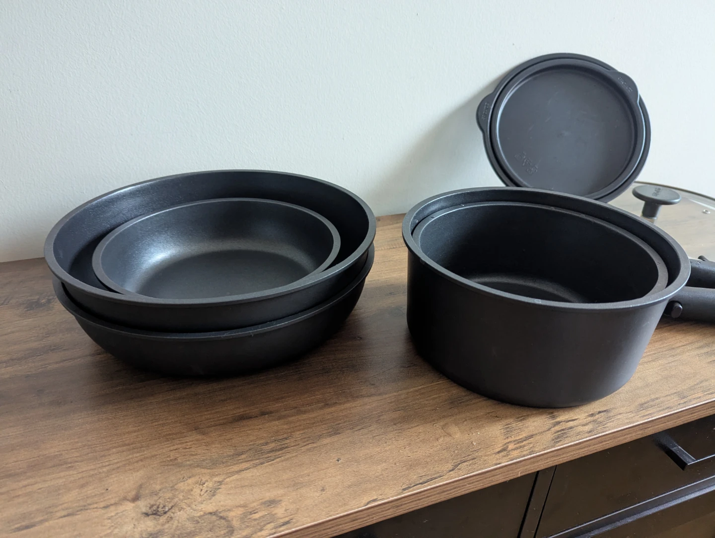 Stackable Non-Stick Cookware Set with Lids and Removable Handles - photo 3